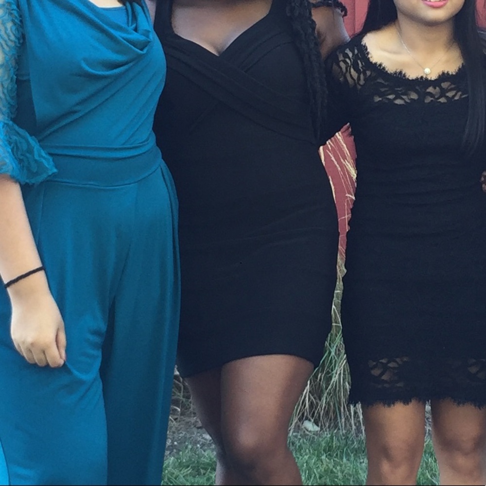 Black Ruched Homecoming Dress